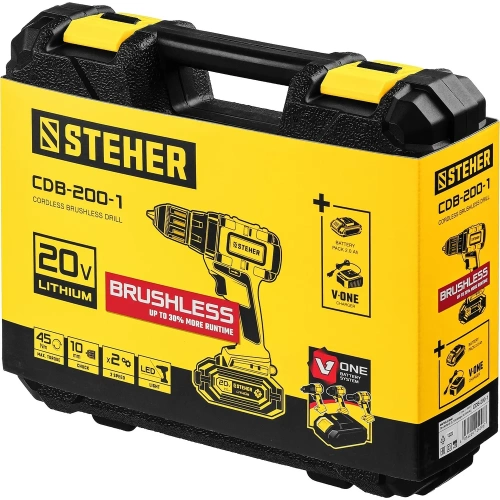 Бесщеточная дрель-шуруповерт STEHER CDB-200-1 фото 11