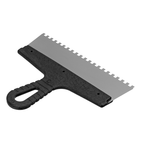 Шпатель из нержавеющей стали, 250 мм, зуб 6 х 6 мм, пластмассовая ручка Сибртех фото 2