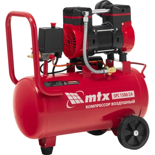 Компрессор безмасляный малошумный MTX SPC 1500/24, 1500 Вт, ресивер 24 л, 260 л/мин 58139 фото 4 Компрессор безмасляный малошумный MTX SPC 1500/24, 1500 Вт, ресивер 24 л, 260 л/мин 58139 фото 4