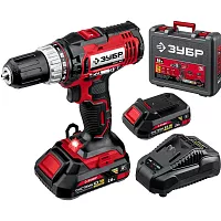 Дрель-шуруповерт ЗУБР 18 В, 2 АКБ, 2 Ач, в кейсе ДШЛ-185-22