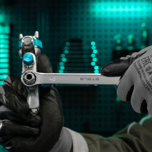 Ключ комбинированный, 14 мм, CrV, матовый хром Stels фото 8