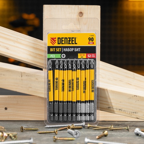 Бита PZ2х90, сталь S2, цилиндр., 10 шт. Е 6,3 Denzel фото 6