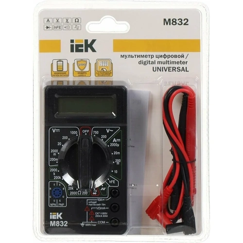 Цифровой мультиметр IEK Universal M832 7327705 TMD-2S-832 фото 6 Цифровой мультиметр IEK Universal M832 7327705 TMD-2S-832 фото 6