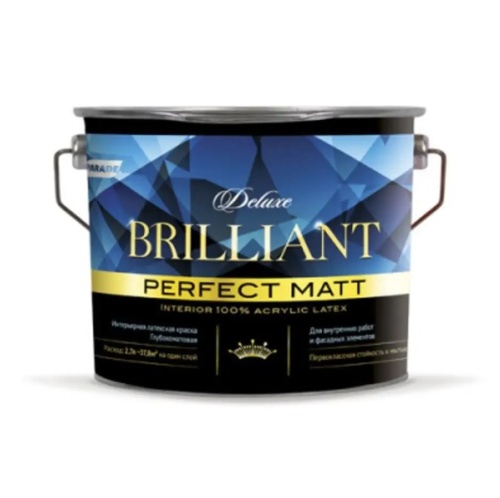 Краска интерьерная Parade Deluxe Brilliant perfect matt База С 2,7 л Краска интерьерная Parade Deluxe Brilliant perfect matt База С 2,7 л
