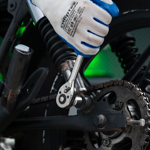 Ключ-трещотка 3/8", 45 зубьев, с быстрым сбросом, CrV, хром Сибртех фото 10