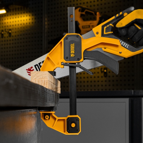 Струбцина F-образная, быстрозажимная, 150 х 80 мм, усиленный нейлоновый корпус Denzel фото 11