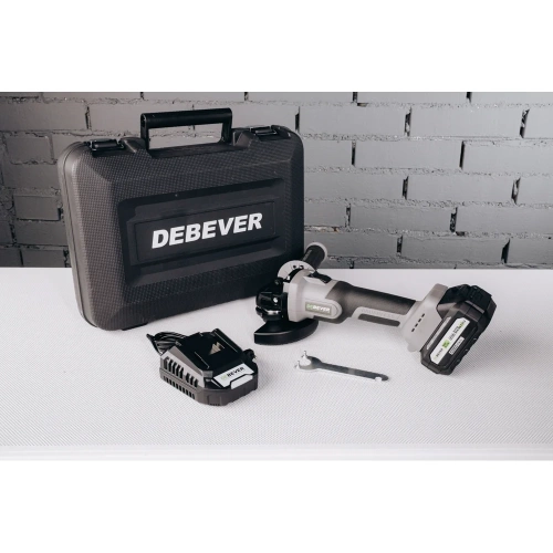 Угловая шлифмашина аккумуляторная Debever с бесщёточным двигателем, 125 мм, 20В, 3000 -10000 об/мин, 2,2 кг; в компл. АКБ 4,0 а/ч; з/у 2,0 а/ч DBE-9322BKIT фото 3 Угловая шлифмашина аккумуляторная Debever с бесщёточным двигателем, 125 мм, 20В, 3000 -10000 об/мин, 2,2 кг; в компл. АКБ 4,0 а/ч; з/у 2,0 а/ч DBE-9322BKIT фото 3