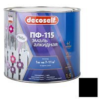 Эмаль Pufas Decoself ПФ-115 черная 1,9 кг/1,4 л