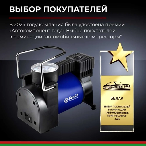 Компрессор для накачки шин ПРОФИ-40 12V 42 л/мин. БелАК БАК.99177 фото 10