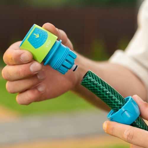 Соединитель быстросъемный для шланга 1/2-3/4, аквастоп, АВС-пластик Palisad Luxe фото 6 Соединитель быстросъемный для шланга 1/2-3/4, аквастоп, АВС-пластик Palisad Luxe фото 6