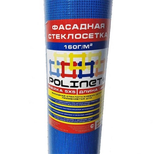 Сетка фасадная Polinet 5х5 мм 1х10 м 160 гр/м2