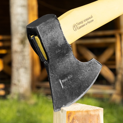 Топор кованый, в сборе, 1200/1550г, деревянное топорище, 500 мм, таежный "Тигр"// Россия фото 8