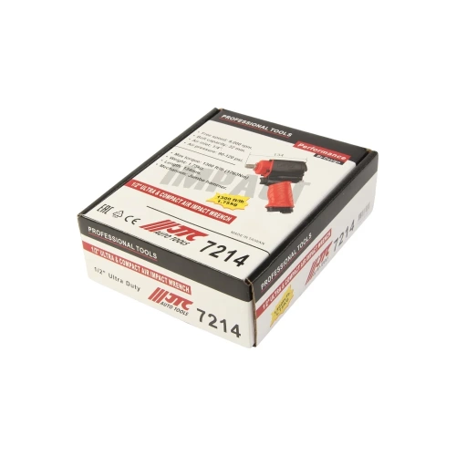 Ударный пневмогайковерт JTC 1/2 (1763 Nm) 90-120PSI, 9000 об/мин 7214 JTC-7214 фото 8 Ударный пневмогайковерт JTC 1/2 (1763 Nm) 90-120PSI, 9000 об/мин 7214 JTC-7214 фото 8