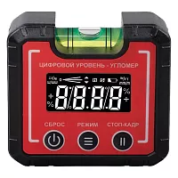 Компактный электронный уровень-угломер TECHNICOM с магнитом, 65 мм, 0-360°, ЖК дисплей, 2 магнита, автокалибровка, автоотключение TC-LA65C