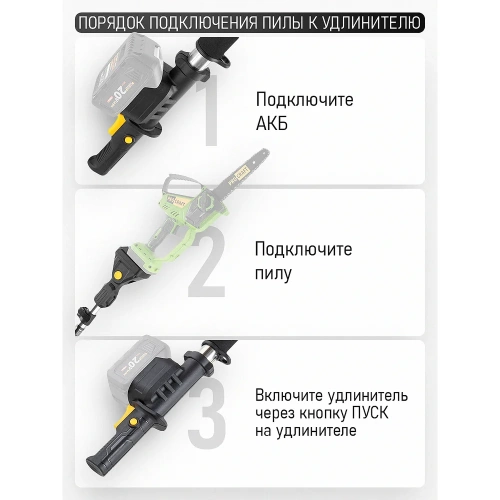 Пила цепная аккумуляторная PROCRAFT 20В 6'/8' 2 Шины+ 2 Цепи, АКБ 4Ач+ЗУ PKA32Li фото 10 Пила цепная аккумуляторная PROCRAFT 20В 6'/8' 2 Шины+ 2 Цепи, АКБ 4Ач+ЗУ PKA32Li фото 10