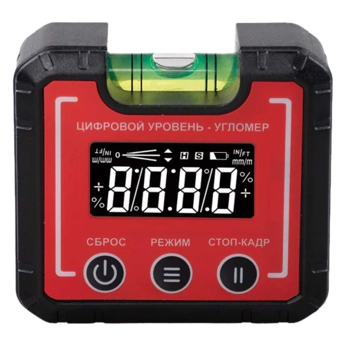 Компактный электронный уровень-угломер TECHNICOM с магнитом, 65 мм, 0-360°, ЖК дисплей, 2 магнита, автокалибровка, автоотключение TC-LA65C Компактный электронный уровень-угломер TECHNICOM с магнитом, 65 мм, 0-360°, ЖК дисплей, 2 магнита, автокалибровка, автоотключение TC-LA65C