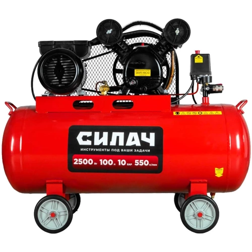 Воздушный компрессор СИЛАЧ ВКР-100.2500Р, 550л/мин, объем100л,2,5кВт,10бар,2850об/мин, 1/4 024551 фото 4 Воздушный компрессор СИЛАЧ ВКР-100.2500Р, 550л/мин, объем100л,2,5кВт,10бар,2850об/мин, 1/4 024551 фото 4
