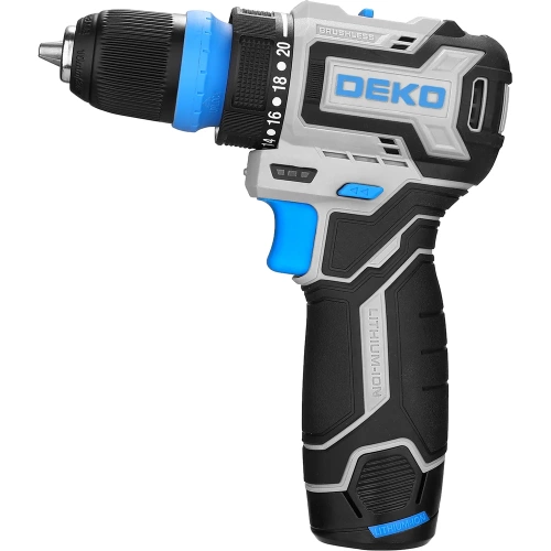 Дрель-шуруповерт аккумуляторная бесщеточная компактная DEKO Loner 12V PRO в кейсе со съёмным патроном, 12В, 2x3.0Ач 085-1122 фото 11 Дрель-шуруповерт аккумуляторная бесщеточная компактная DEKO Loner 12V PRO в кейсе со съёмным патроном, 12В, 2x3.0Ач 085-1122 фото 11