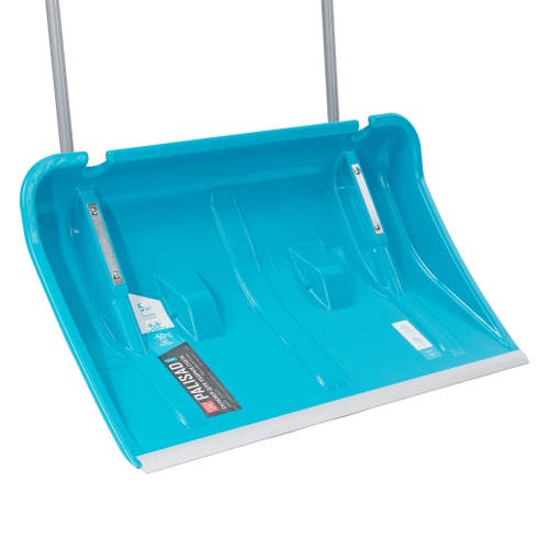 Скрепер для уборки снега, полипропилен, колеса, 750х445х1275 мм, рукоятка с ПВХ, LUXE Palisad фото 4