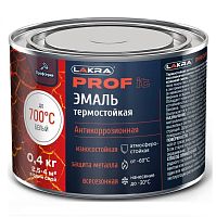 Эмаль термостойкая антикоррозионная Лакра Prof it до 700С белая 0,4 кг