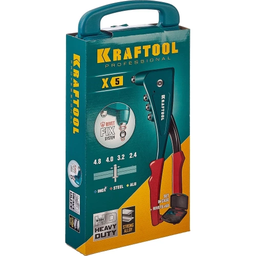 Литой заклепочник в кейсе KRAFTOOL X-5F удержание заклепки, 2.4 - 4.8 мм 31173-H6_z01 фото 8