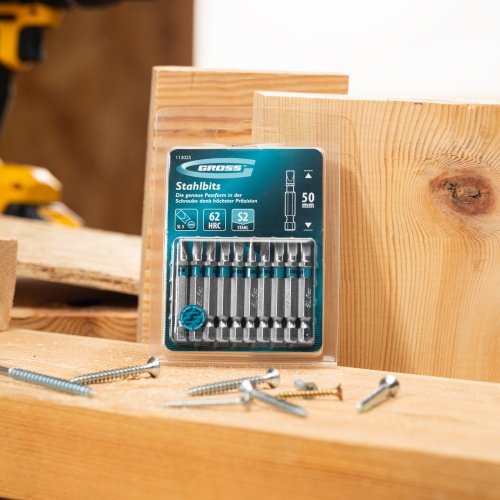 Бита SL5,0х50мм, сталь S2, шестигр., 10шт. Gross фото 7