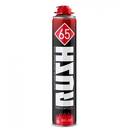 RUSH FIRESTOP FLEX 65 Огнестойкая пена монтажная профессиональная RUSH FIRESTOP FLEX 65 Огнестойкая пена монтажная профессиональная