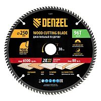 Пильный диск по дереву ф250 х 30 мм, 96 зубьев Denzel