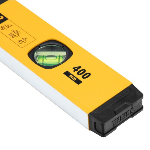 Уровень алюминиевый, магнит., фрезерованный, 3 глазка (1 зеркал.) 0,5 мм/м, 400 мм Denzel фото 6