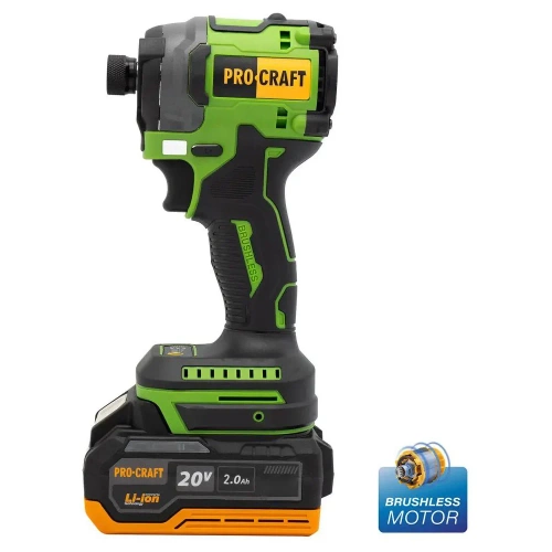 Винтоверт аккумуляторный PROCRAFT PS20 20В 180Нм, 3000 об/мин, 2600 уд/мин, 1/4 HEX (АКБ 2Ач + ЗУ) PS20-1b