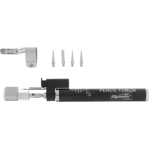 Газовая горелка SPARTA тип "Карандаш" c пьезоподжигом + 4 насадки для пайки,200 мм// 914325 фото 3