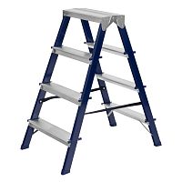 Стремянка двусторонняя 4 ступени, стальная, Сибртех