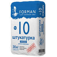 Штукатурка гипсовая Forman 10 для ручного нанесения без шпатлевания 5-30 мм белая 30 кг
