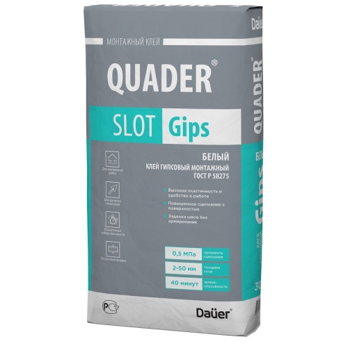 Клей монтажный гипсовый Dauer Quader Slot Gips 30 кг