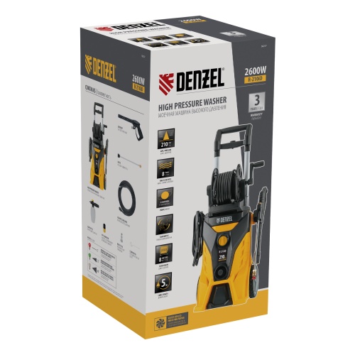 Моечная машина высокого давления R-210iD, 2600 Вт, 210 бар, 8.0 л/мин, асинхронный двигатель, барабан Denzel фото 33