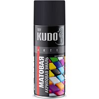 Эмаль аэрозольная универсальная Kudo KU-A9005M матовая Ral 9005 белая 520 мл