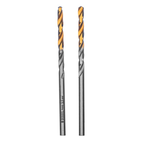 Сверло спиральное по металлу 3,5 x 70 мм, Р6М5, Golden Tip , 2шт. Denzel