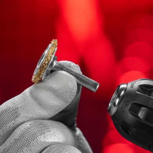 Щетка для дрели, 30 мм, плоская со шпилькой, латунированная витая проволока Matrix фото 7