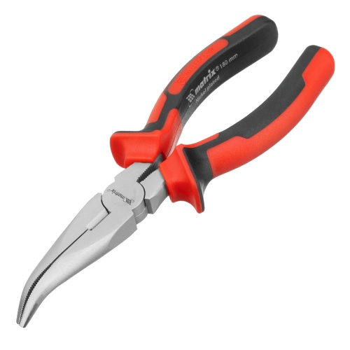 Длинногубцы изогнутые Nickel, 180 мм, никелированные, двухкомпонентные рукоятки Matrix Длинногубцы изогнутые Nickel, 180 мм, никелированные, двухкомпонентные рукоятки Matrix