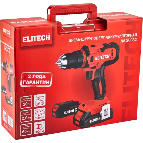 Дрель аккумуляторная Elitech ДА 20СЛ2 (E2201.044.01) 205670 фото 10 Дрель аккумуляторная Elitech ДА 20СЛ2 (E2201.044.01) 205670 фото 10