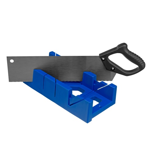 Стусло пластиковое, синее, 4 угла для запила, пила 350 мм Сибртех фото 2