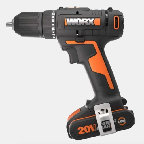 Аккумуляторная дрель-шуруповерт WORX WX108 45Нм, 20В, 2Ач x2, ЗУ 2А, кейс Аккумуляторная дрель-шуруповерт WORX WX108 45Нм, 20В, 2Ач x2, ЗУ 2А, кейс