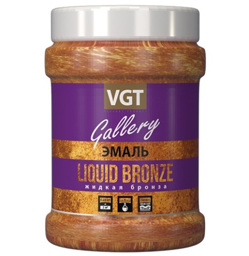Эмаль универсальная VGT Gallery перламутровая Жидкая бронза 0,23 кг