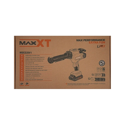 Аккумуляторный пистолет для герметика MAXXT, 20V/2.0AH, 0,3 л MDCG20V1 фото 5 Аккумуляторный пистолет для герметика MAXXT, 20V/2.0AH, 0,3 л MDCG20V1 фото 5