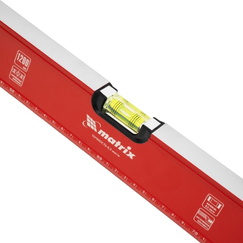 Уровень алюминиевый, фрезерованный, 3 глазка, рукоятки, 1200 мм Matrix фото 7