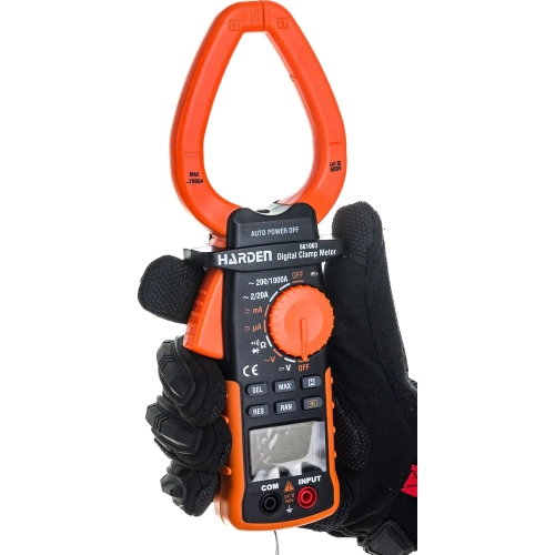 Цифровой мультиметр с токовыми клещами Harden охват губок 65 мм 661003 фото 8