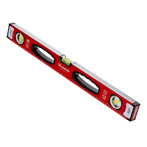 Уровень алюминиевый, фрезерованный, 3 глазка, рукоятки, 600 мм Matrix фото 2