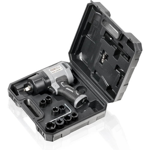 Пневматический ударный гайковерт с комплектом ударных головок KraftWell 1/2", 1500 Нм KRW1500IW-T фото 7 Пневматический ударный гайковерт с комплектом ударных головок KraftWell 1/2", 1500 Нм KRW1500IW-T фото 7