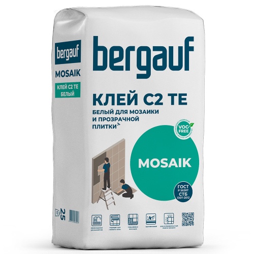 Клей для мозаики и плитки Bergauf Mosaik белый 25 кг Клей для мозаики и плитки Bergauf Mosaik белый 25 кг