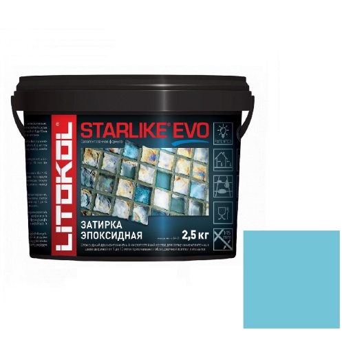 Затирка эпоксидная для швов Litokol Starlike Evo S.320 Azzurro Caraibi 2,5 кг